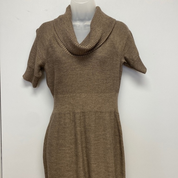 Ann Taylor LOFT Brown Day Sheath Short Sleeve Dress - Picture 1 of 6